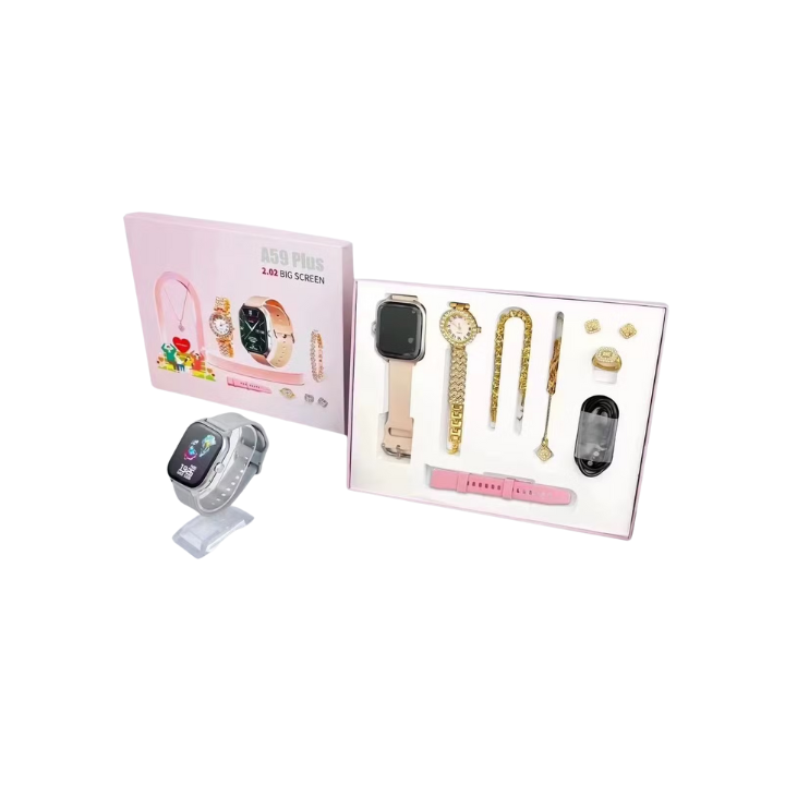 A59 Plus 6-in-1 Ladies Smart Watch | Touch Display | Multiple Straps