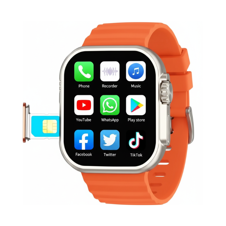 BEILINGDUN 4-in-1 Smartwatch – 2.03” HD Display | 4 Extra Bracelets | 4G SIM Support