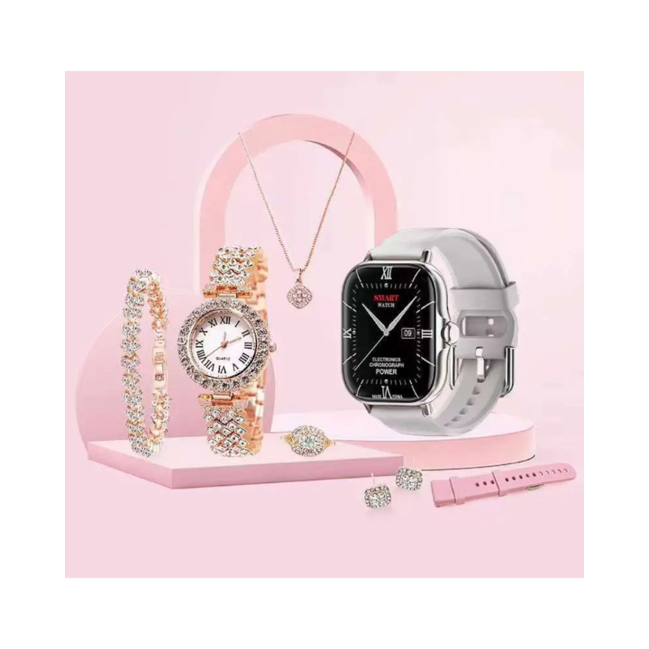 A59 Plus 6-in-1 Ladies Smart Watch | Touch Display | Multiple Straps